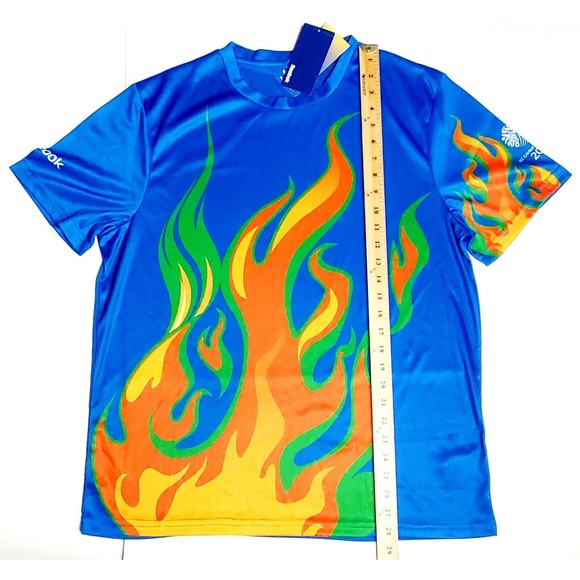 I.C.C. CRICKET WORLD CUP REEBOK PEPSI Flame Men Sz XL PlayDry Blue RARE NWT! - Picture 6 of 8